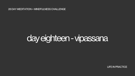 day eighteen - vipassana