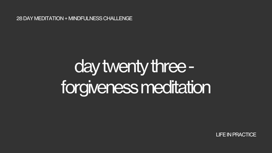 day twenty three - forgiveness meditation
