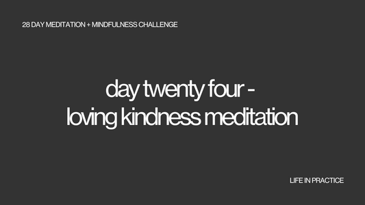 day twenty four - loving kindness meditation