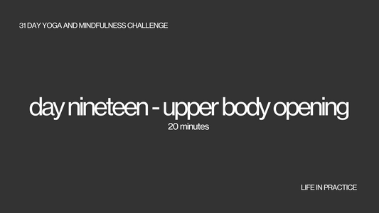 day nineteen - upper body opening