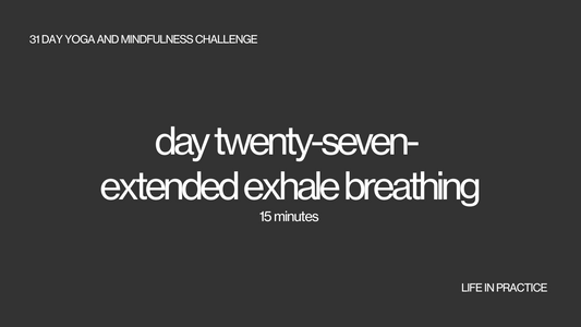 day twenty seven - extended exhale breathing