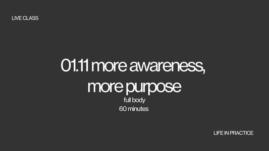 01.11 live class - more awareness, more purpose